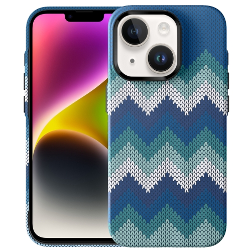 

For iPhone 14 Textile Texture Matte Ultra-thin Phone Case(Sea Blue)