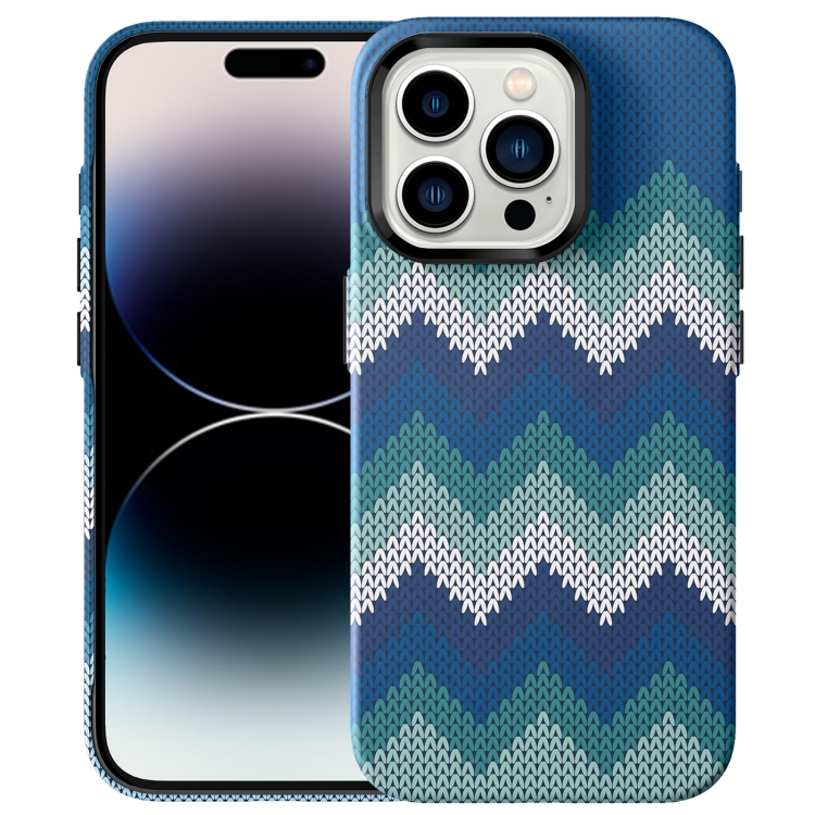 

For iPhone 14 Pro Max Textile Texture Matte Ultra-thin Phone Case(Sea Blue)