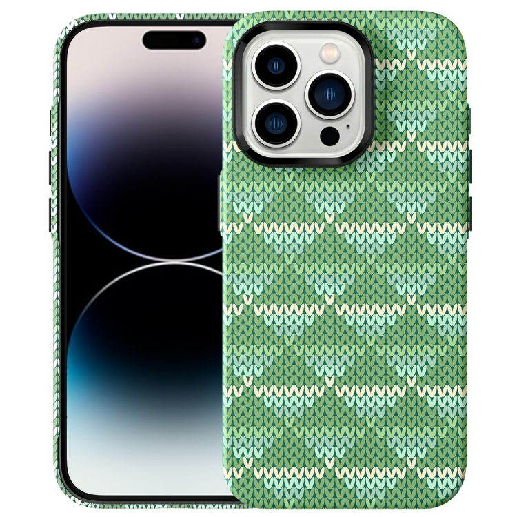 

For iPhone 14 Pro Max Textile Texture Matte Ultra-thin Phone Case(Light Green)