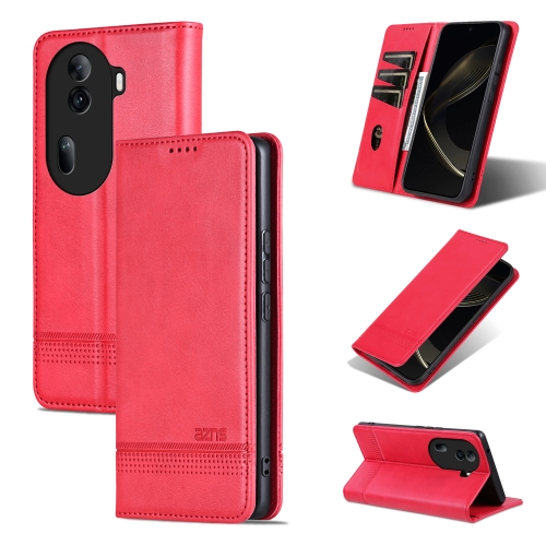

For OPPO Reno11 Pro China AZNS Magnetic Calf Texture Flip Leather Phone Case(Red)