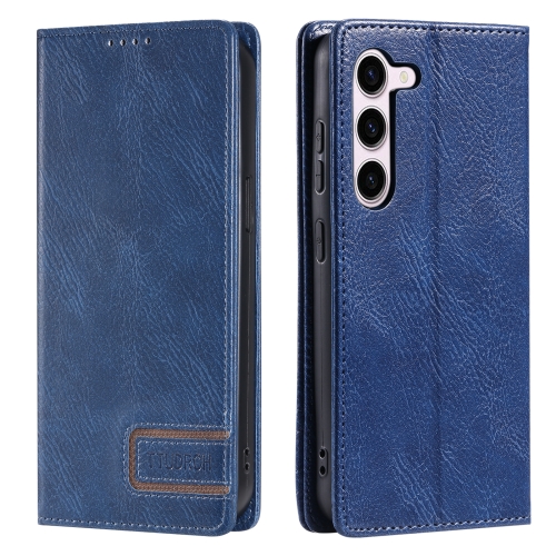 

For Samsung Galaxy S23+ 5G TTUDRCH RFID Retro Texture Magnetic Leather Phone Case(Blue)