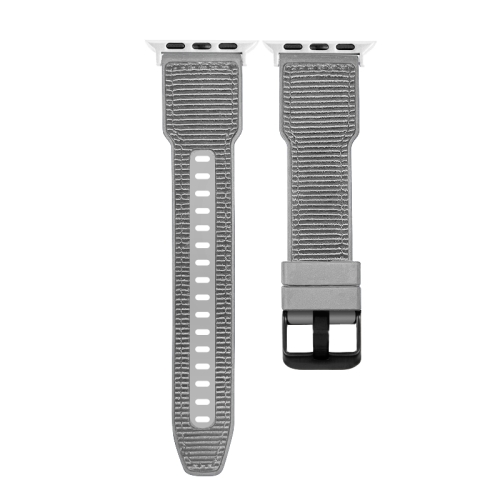 

For Apple Watch Ultra 49mm Hybrid Braid Nylon Silicone Watch Band(Grey)