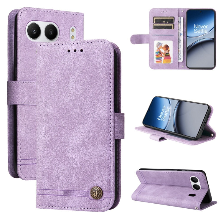 

For OnePlus Nord 4 Skin Feel Life Tree Metal Button Leather Phone Case(Purple)