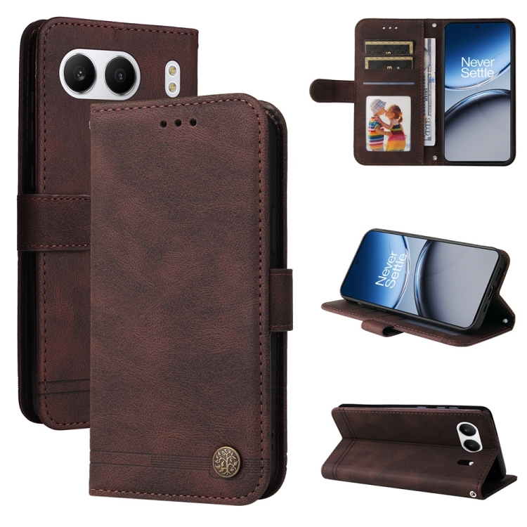 

For OnePlus Nord 4 Skin Feel Life Tree Metal Button Leather Phone Case(Brown)