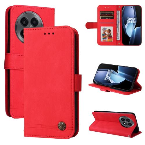 

For OnePlus 13R / Ace 5 / Ace 5 Pro Skin Feel Life Tree Metal Button Leather Phone Case(Red)