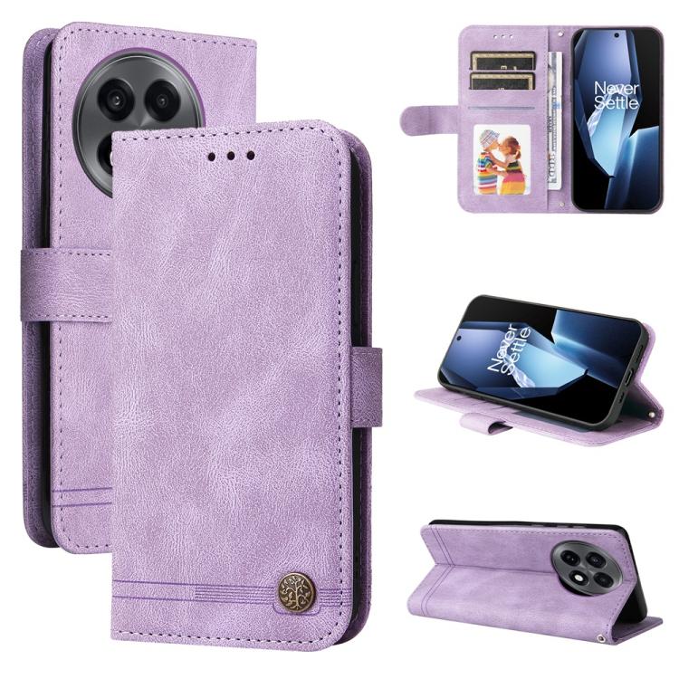 

For OnePlus 13R / Ace 5 / Ace 5 Pro Skin Feel Life Tree Metal Button Leather Phone Case(Purple)