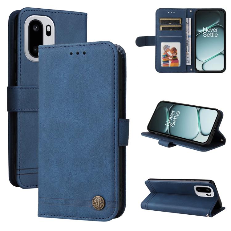 

For OnePlus Ace 6 / 15R Skin Feel Life Tree Metal Button Leather Phone Case(Blue)