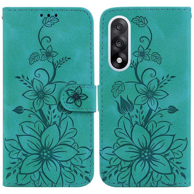 

For OnePlus Ace 5 Ultra / Nord 5 5G Lily Embossed Leather Phone Case(Green)
