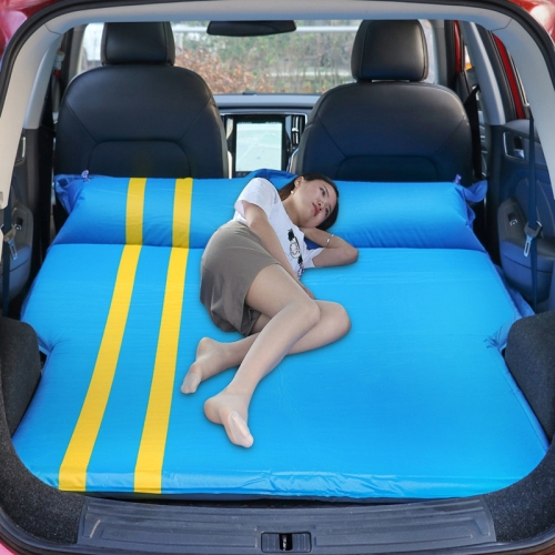 Matelas de couchage universel en polyester pongé pour voiture Matelas  gonflable de voyage pour SUV tout-terrain, taille: 180 x 130 x 102 cm  (marron + jaune)