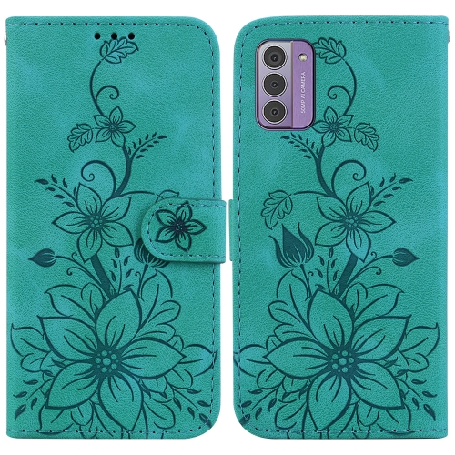 

For Nokia G42 Lily Embossed Leather Phone Case(Green)