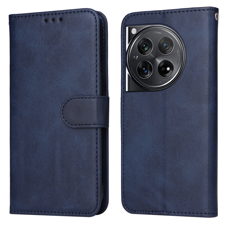 

For OnePlus 12 Classic Calf Texture Flip Leather Phone Case(Blue)
