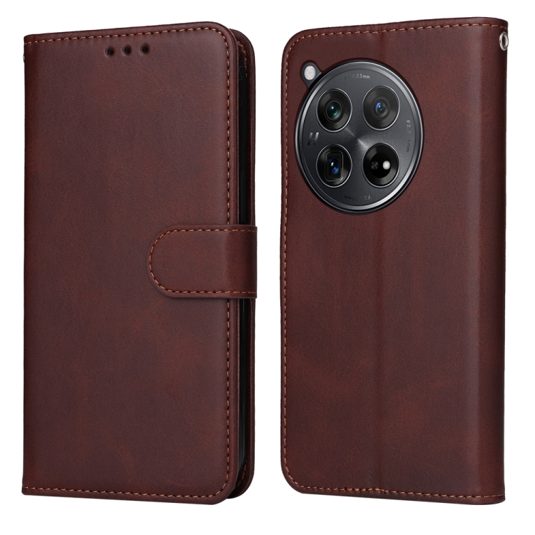 

For OnePlus 12R Classic Calf Texture Flip Leather Phone Case(Brown)