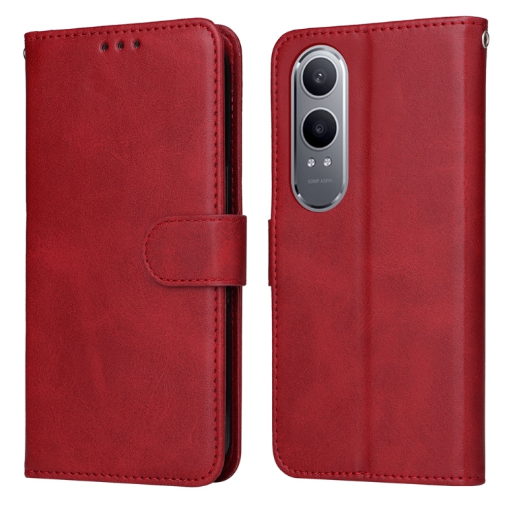 

For OnePlus Nord CE4 Lite Classic Calf Texture Flip Leather Phone Case(Red)