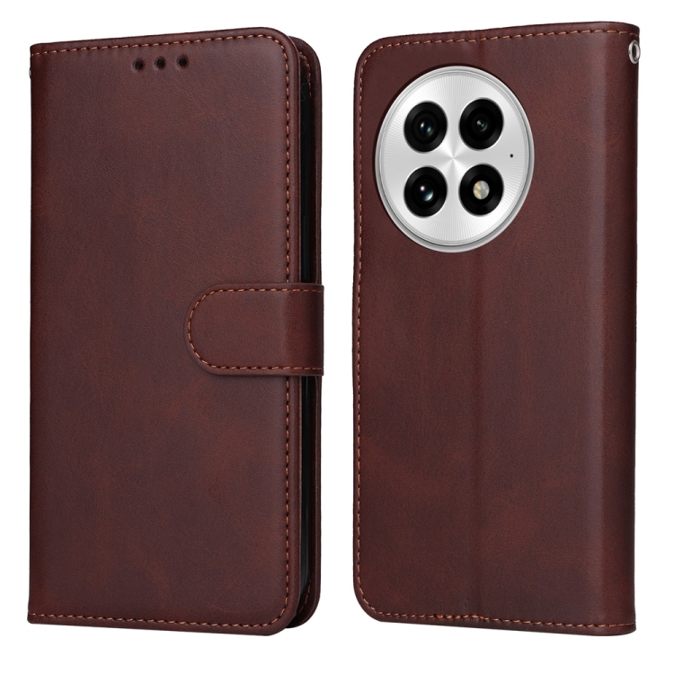 

For OnePlus 13 Classic Calf Texture Flip Leather Phone Case(Brown)
