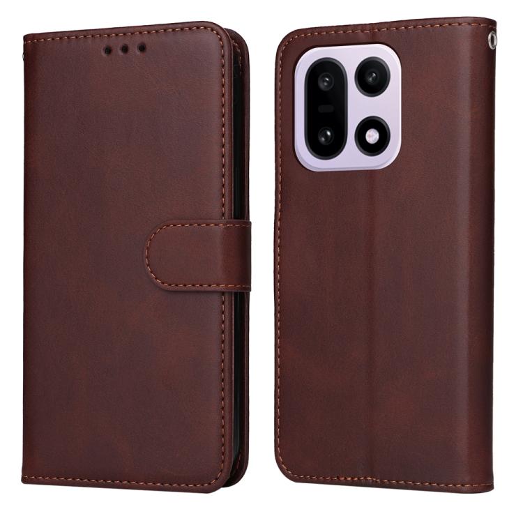 

For OnePlus 15 Classic Calf Texture Flip Leather Phone Case(Brown)