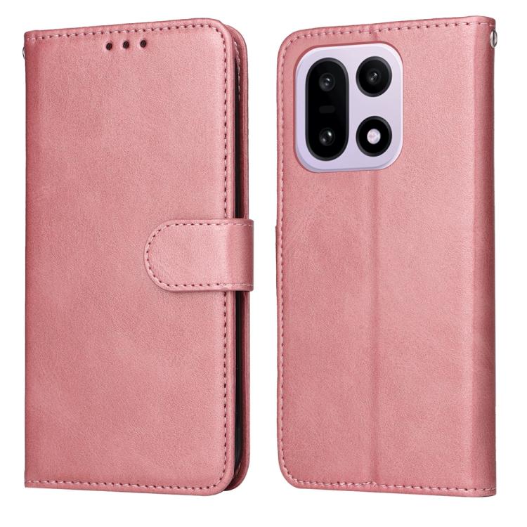 

For OnePlus 15 Classic Calf Texture Flip Leather Phone Case(Rose Gold)