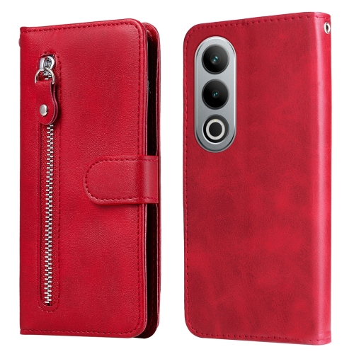 

For OnePlus Ace 3V Fashion Calf Texture Zipper Leather Phone Case(Red)