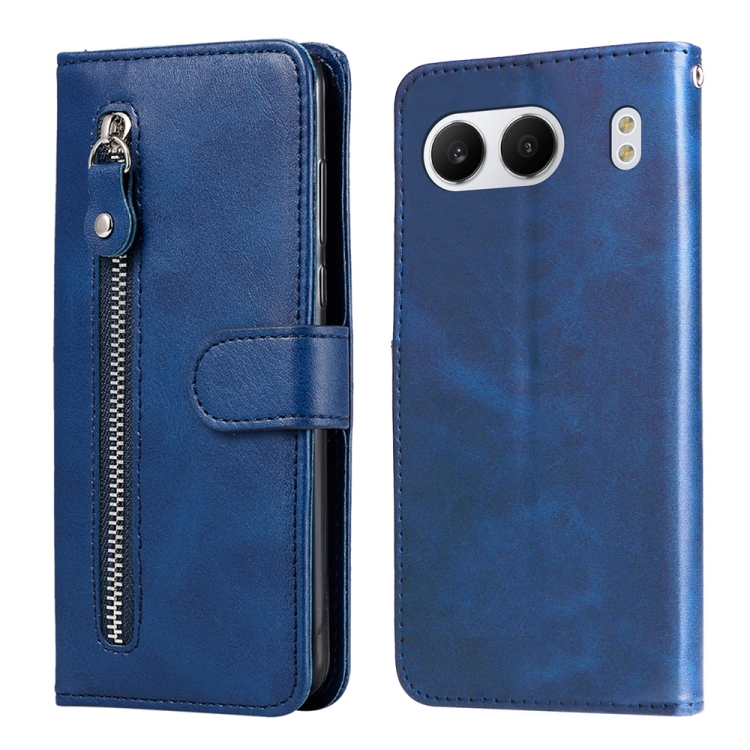 

For OnePlus Nord 4 Fashion Calf Texture Zipper Leather Phone Case(Blue)
