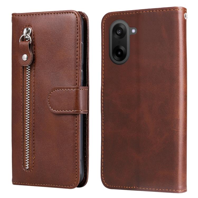 

For OnePlus Ace 5 Racing / Nord CE5 Fashion Calf Texture Zipper Leather Phone Case(Brown)