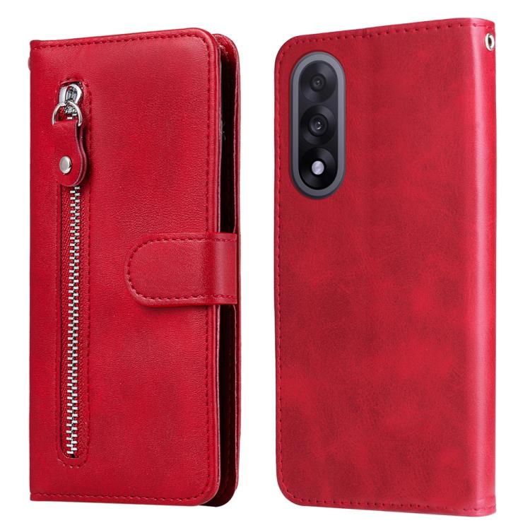 

For OnePlus Ace 5 Ultra / Nord 5 Fashion Calf Texture Zipper Leather Phone Case(Red)
