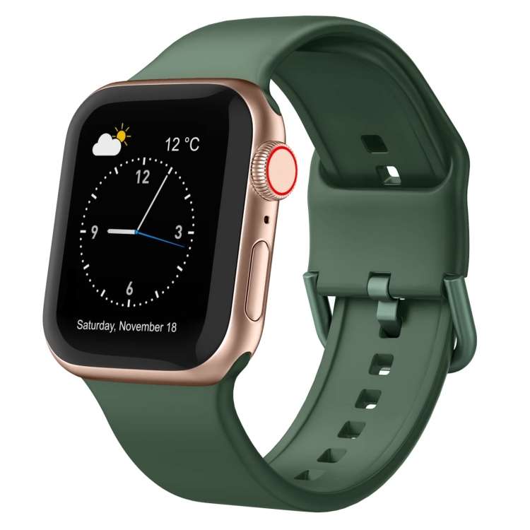 

For Apple Watch 42mm Pin Buckle Silicone Watch Band(Clover)