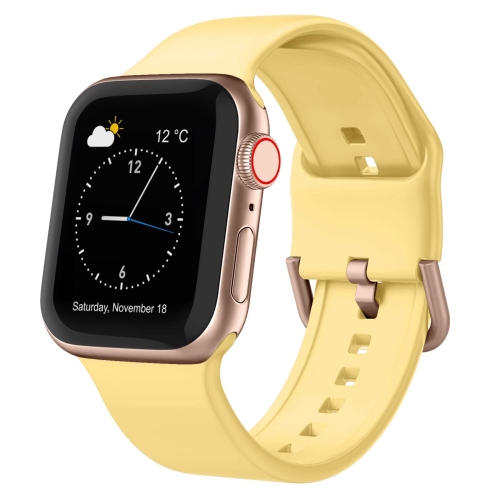 

For Apple Watch Ultra 2 49mm Pin Buckle Silicone Watch Band(Yellow)