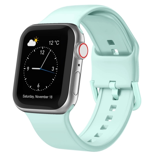 

For Apple Watch SE 2023 44mm Pin Buckle Silicone Watch Band(Mint Green)