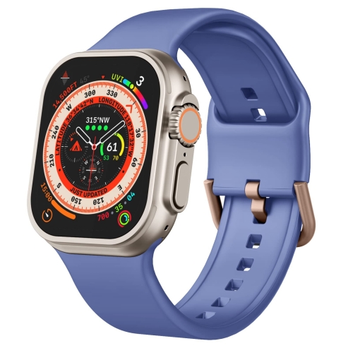 

For Apple Watch SE 2023 40mm Pin Buckle Silicone Watch Band(Cyan Blue)