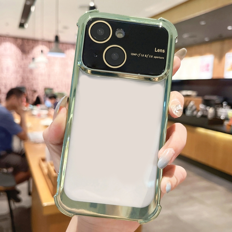 

For iPhone 14 Four-corner Shockproof TPU Phone Case with Lens Film(Green)