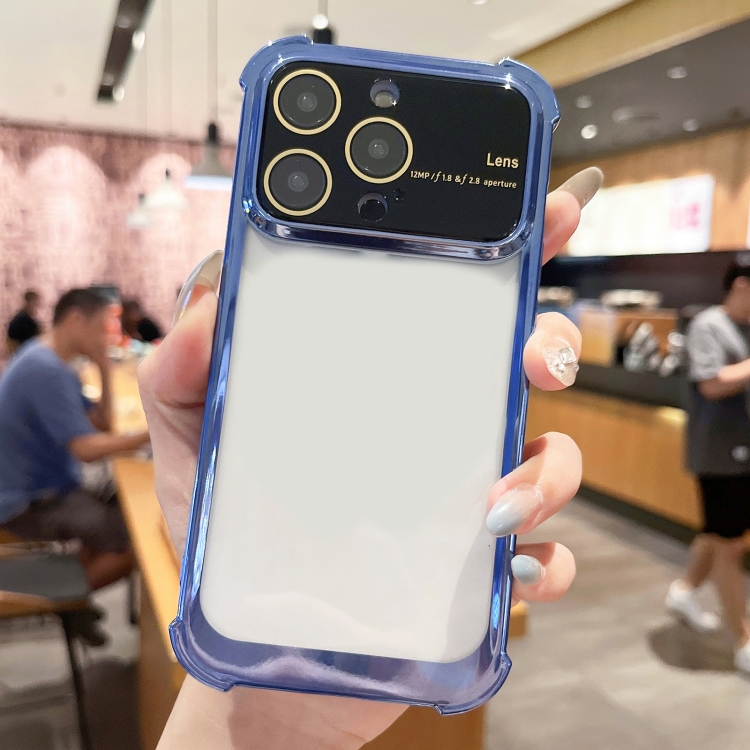 

For iPhone 14 Pro Max Four-corner Shockproof TPU Phone Case with Lens Film(Blue)