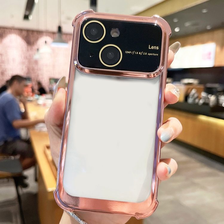

For iPhone 13 Four-corner Shockproof TPU Phone Case with Lens Film(Rose Gold)