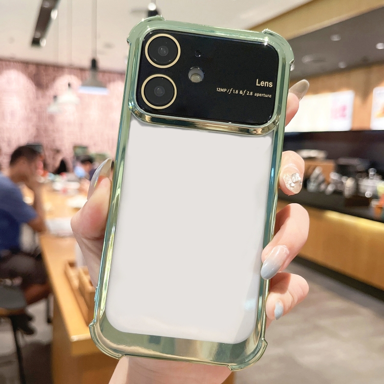 

For iPhone 12 Four-corner Shockproof TPU Phone Case with Lens Film(Green)
