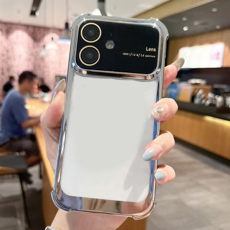 

For iPhone 12 Four-corner Shockproof TPU Phone Case with Lens Film(Silver)