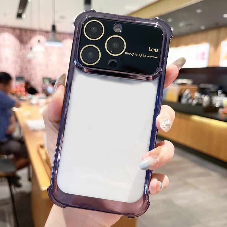 

For iPhone 12 Pro Four-corner Shockproof TPU Phone Case with Lens Film(Black)