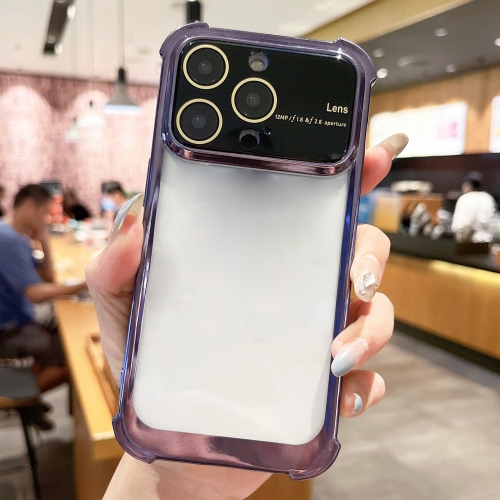 

For iPhone 11 Pro Max Four-corner Shockproof TPU Phone Case with Lens Film(Purple)