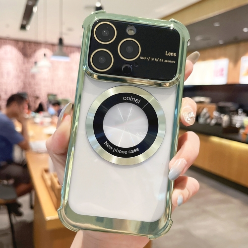 

For iPhone 11 Pro Max MagSafe Shockproof TPU Phone Case with Lens Film(Green)