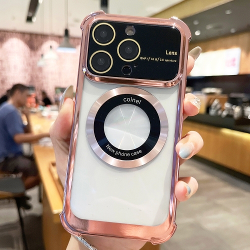 

For iPhone 11 Pro MagSafe Shockproof TPU Phone Case with Lens Film(Rose Gold)