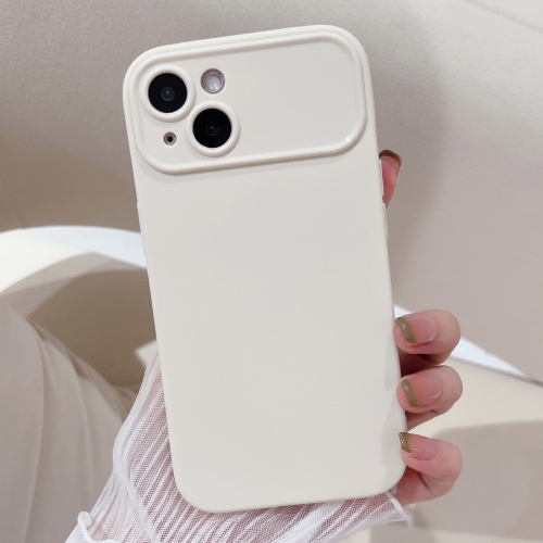 

For iPhone 14 Large Window Frosted TPU Phone Case(White)
