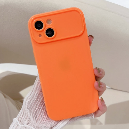 

For iPhone 14 Large Window Frosted TPU Phone Case(Orange)