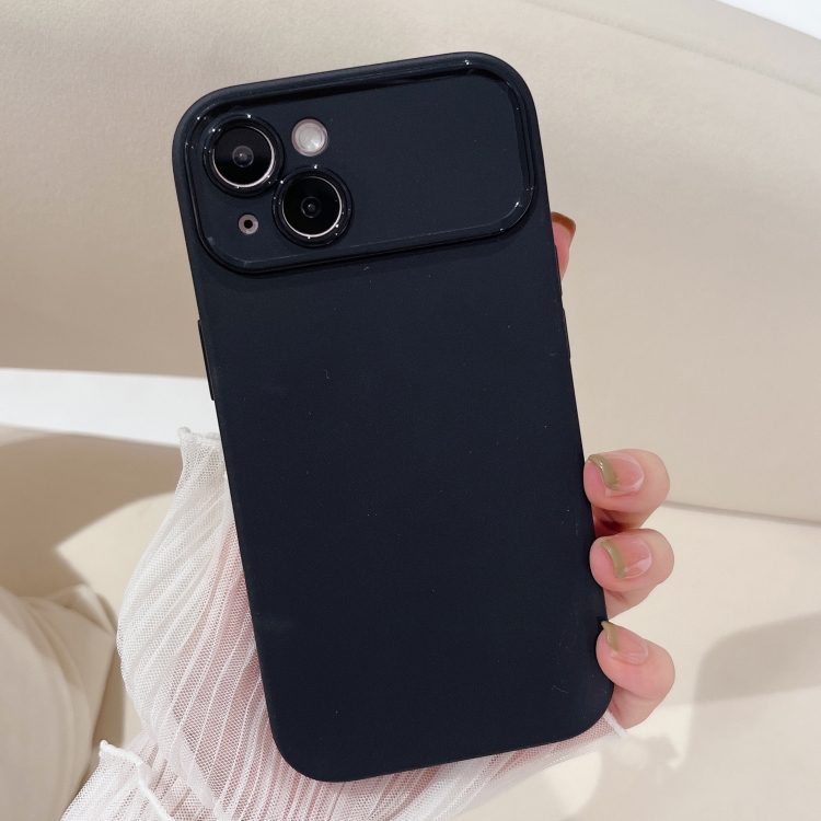 

For iPhone 13 Large Window Frosted TPU Phone Case(Black)