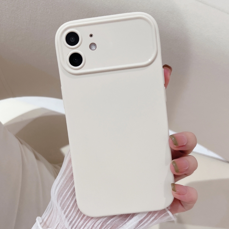 

For iPhone 12 Large Window Frosted TPU Phone Case(White)