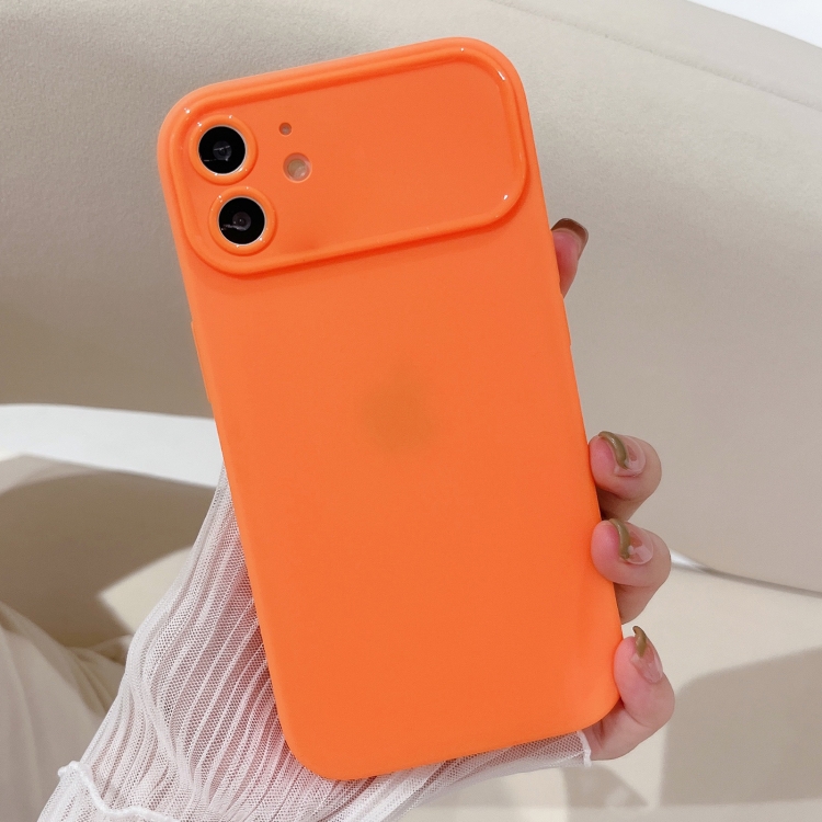 

For iPhone 12 Large Window Frosted TPU Phone Case(Orange)