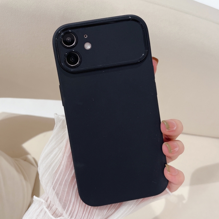 

For iPhone 12 Large Window Frosted TPU Phone Case(Black)