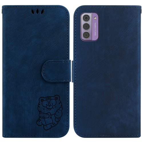 

For Nokia G42 Little Tiger Embossed Leather Phone Case(Dark Blue)