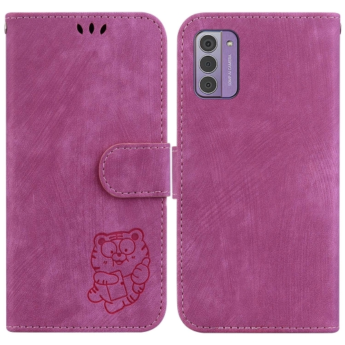 

For Nokia G42 Little Tiger Embossed Leather Phone Case(Rose Red)