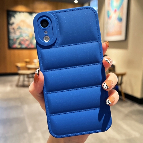 

For iPhone XR Eiderdown Airbag Frosted TPU Phone Case(Blue)