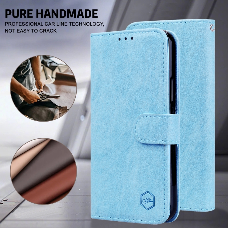 

For Xiaomi Redmi 10C Global Skin Feeling Oil Leather Texture PU + TPU Phone Case(Dark Blue)