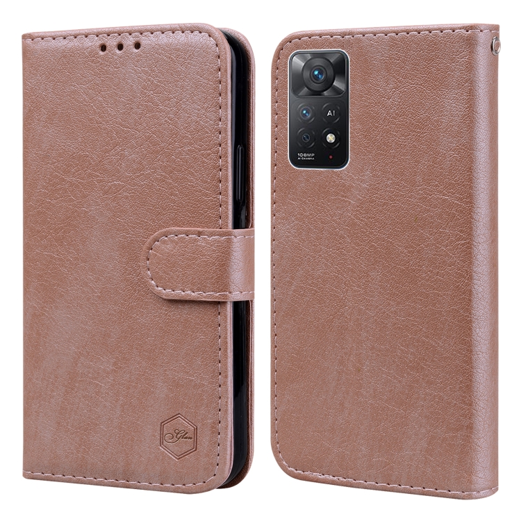 

For Xiaomi Redmi Note 11 Pro 4G Global Skin Feeling Oil Leather Texture PU + TPU Phone Case(Champagne)