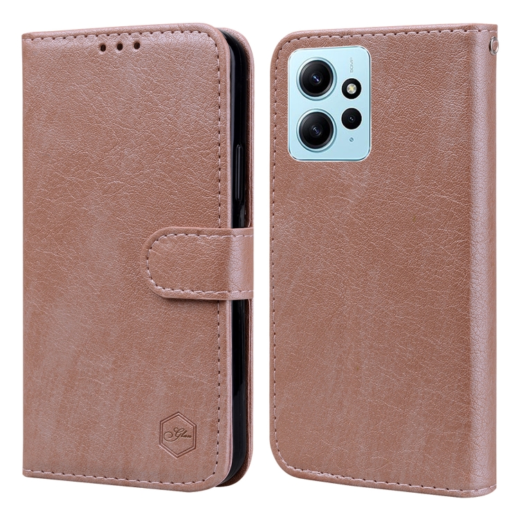 

For Xiaomi Redmi Note 12 4G Global Skin Feeling Oil Leather Texture PU + TPU Phone Case(Champagne)