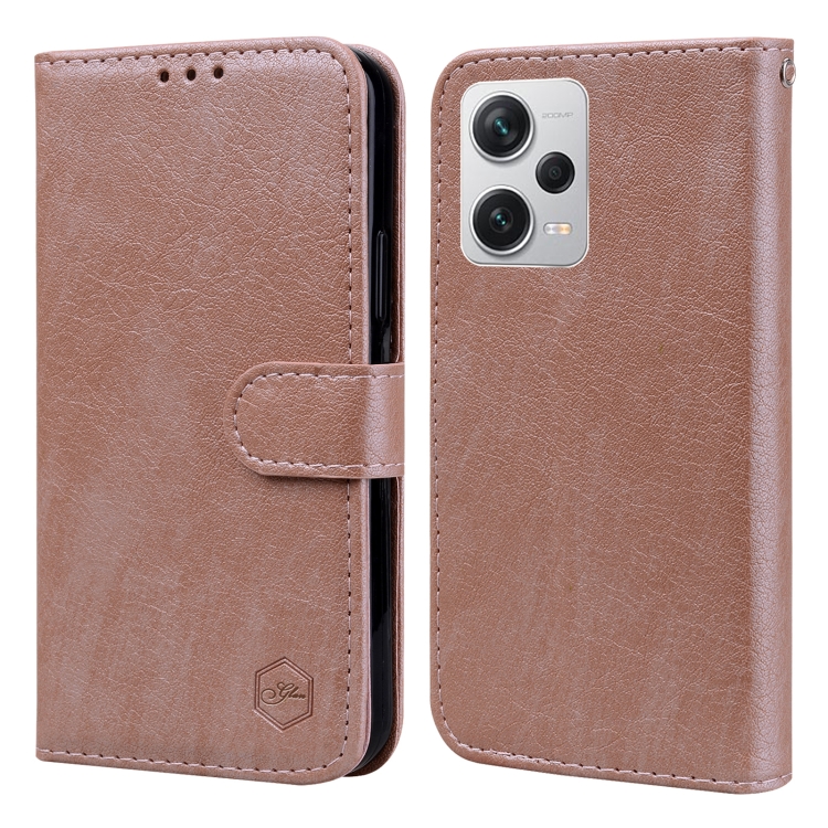 

For Xiaomi Redmi Note 12 Pro+ 5G Skin Feeling Oil Leather Texture PU + TPU Phone Case(Champagne)